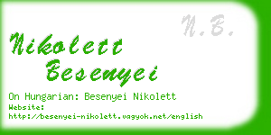 nikolett besenyei business card